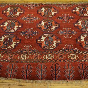 Antique Turkmen Ersari Beshir Rug 3'2"×4'11" Hand-Knotted Wool, Central Asian Tribal - detail view 5