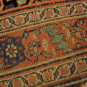 Antique W. Persian Bijar Carpet 7'8"Ã—14'3" Hand-Knotted Wool, Mid 19th Century - detail view 9
