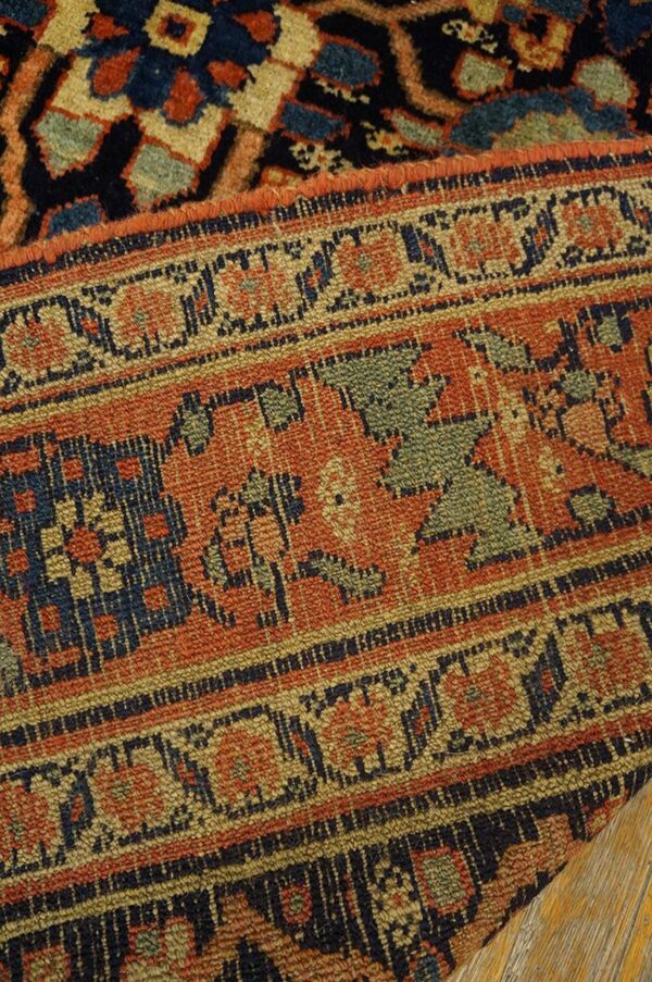 Antique w. Persian bijar carpet 7'8"ã—14'3" hand-knotted wool, mid 19th century - detail view 9