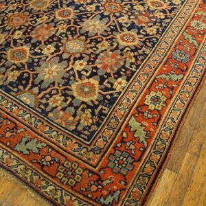 Antique W. Persian Bijar Carpet 7'8"Ã—14'3" Hand-Knotted Wool, Mid 19th Century - detail view 10