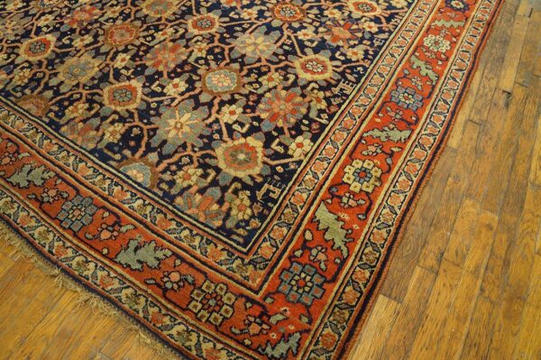 Antique w. Persian bijar carpet 7'8"ã—14'3" hand-knotted wool, mid 19th century - detail view 10