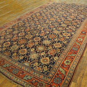 Antique W. Persian Bijar Carpet 7'8"Ã—14'3" Hand-Knotted Wool, Mid 19th Century - detail view 1