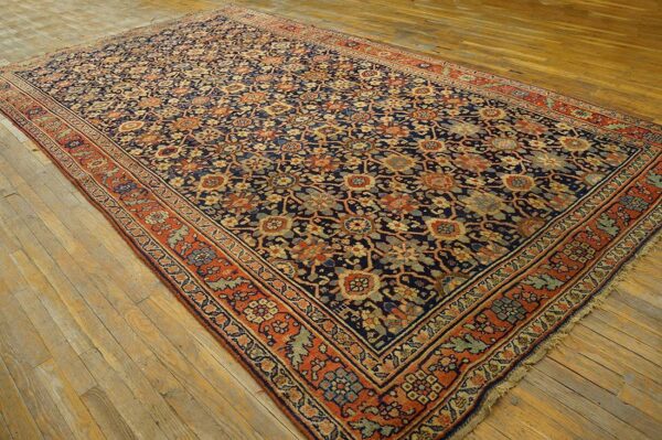 Antique w. Persian bijar carpet 7'8"ã—14'3" hand-knotted wool, mid 19th century - detail view 2