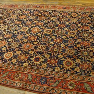Antique W. Persian Bijar Carpet 7'8"Ã—14'3" Hand-Knotted Wool, Mid 19th Century - detail view 3