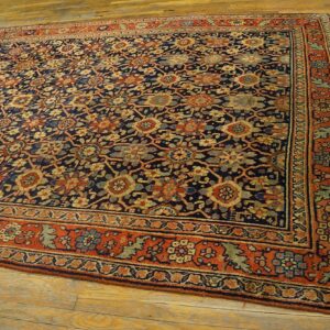 Antique W. Persian Bijar Carpet 7'8"Ã—14'3" Hand-Knotted Wool, Mid 19th Century - detail view 4