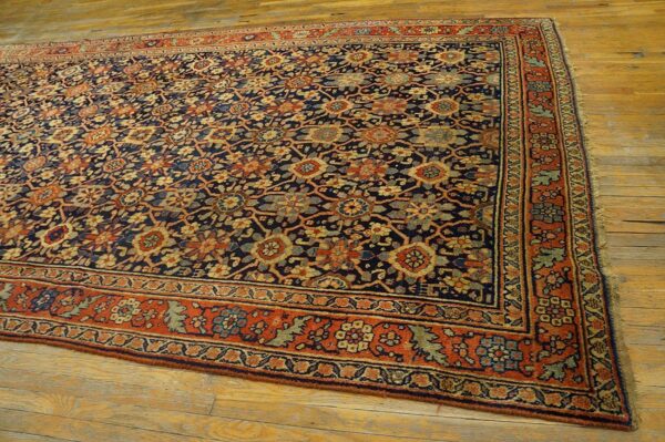 Antique w. Persian bijar carpet 7'8"ã—14'3" hand-knotted wool, mid 19th century - detail view 4