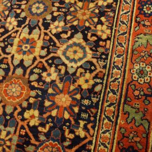 Antique W. Persian Bijar Carpet 7'8"Ã—14'3" Hand-Knotted Wool, Mid 19th Century - detail view 5