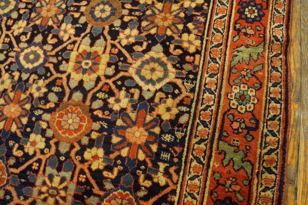 Antique w. Persian bijar carpet 7'8"ã—14'3" hand-knotted wool, mid 19th century - detail view 5