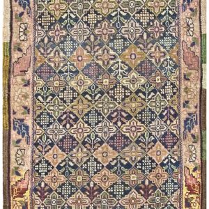Antique W. Persian Bijar Carpet 3'3"×14'10" Long Runner, 19th Century