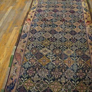 Antique W. Persian Bijar Carpet 3'3"×14'10" Long Runner, 19th Century - detail view 3
