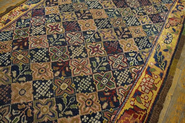 Antique w. Persian bijar carpet 3'3"×14'10" long runner, 19th century - detail view 4