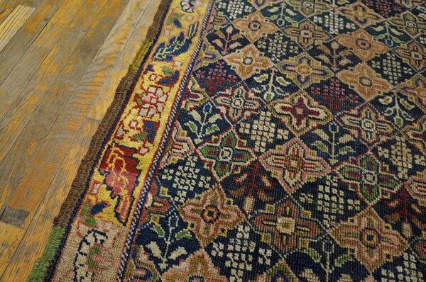 Antique w. Persian bijar carpet 3'3"×14'10" long runner, 19th century - detail view 6