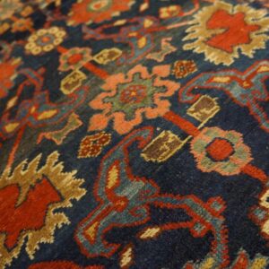 Antique W. Persian Bijar Carpet 2'4"Ã—9'9" Navy & Ivory Long Runner, Circa 1880 - detail view 7