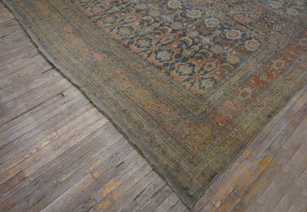 Antique w. Persian bijar carpet 11'2"×18'2" powder blue field, soft red border, circa 1880 11 Antique w. Persian bijar carpet 11'2"ã—18'2" powder blue field, soft red border, circa 1880 - detail view 10