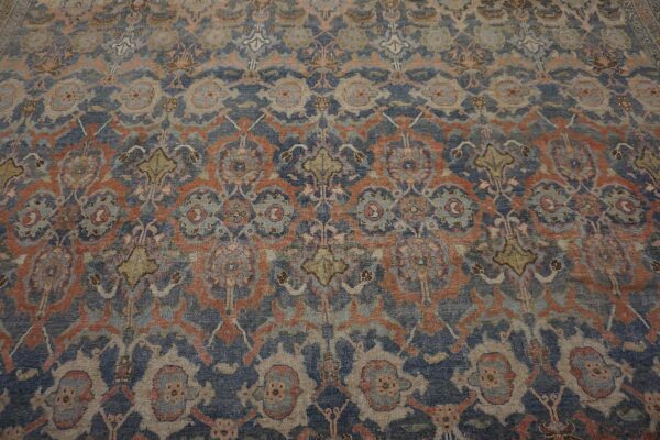 Antique w. Persian bijar carpet 11'2"×18'2" powder blue field, soft red border, circa 1880 20 Antique w. Persian bijar carpet 11'2"ã—18'2" powder blue field, soft red border, circa 1880 - detail view 19