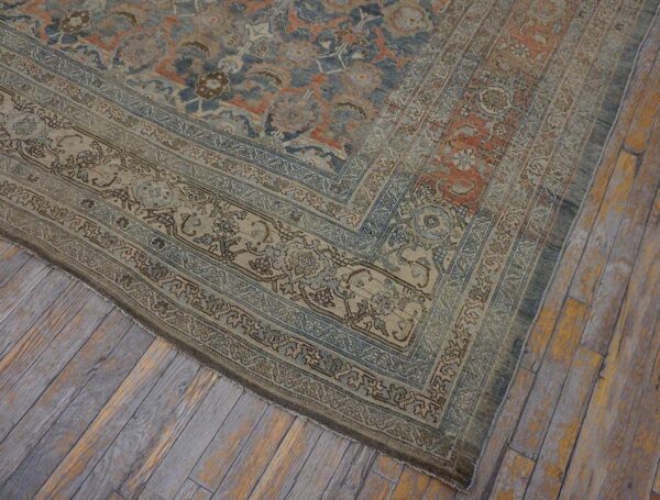 Antique w. Persian bijar carpet 11'2"×18'2" powder blue field, soft red border, circa 1880 4 Antique w. Persian bijar carpet 11'2"ã—18'2" powder blue field, soft red border, circa 1880 - detail view 3