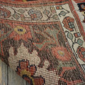 Antique W. Persian Bijar Carpet 4'10"Ã—14' Rust Field, Brown Border, Long Format, Circa 1890 - detail view 9