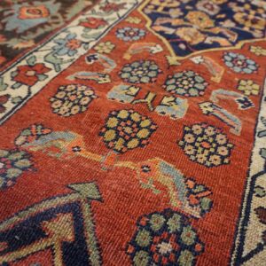 Antique W. Persian Bijar Carpet 4'10"Ã—14' Rust Field, Brown Border, Long Format, Circa 1890 - detail view 7
