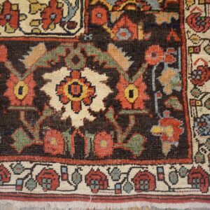 Antique W. Persian Bijar Carpet 4'10"Ã—14' Rust Field, Brown Border, Long Format, Circa 1890 - detail view 8