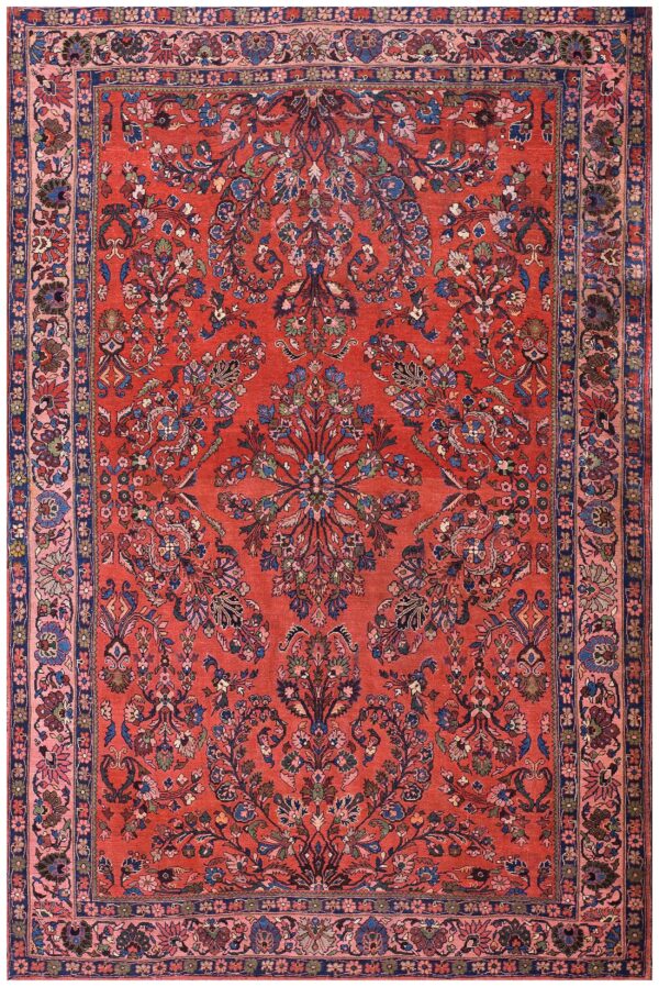 Antique w. Persian bijar rug 4'9"×7'2" red field, hand-knotted wool, 19th century 1 Antique w. Persian bijar rug 4'9"ã—7'2" red field, hand-knotted wool, 19th century