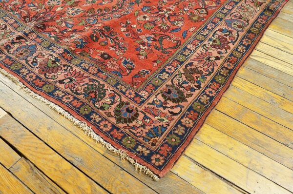 Antique w. Persian bijar rug 4'9"×7'2" red field, hand-knotted wool, 19th century 2 Antique w. Persian bijar rug 4'9"ã—7'2" red field, hand-knotted wool, 19th century - detail view 1