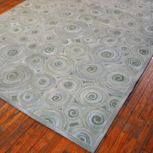 Contemporary American Hooked Rug — Aesthetic Modern Design, NEC Rugs - detail view 11