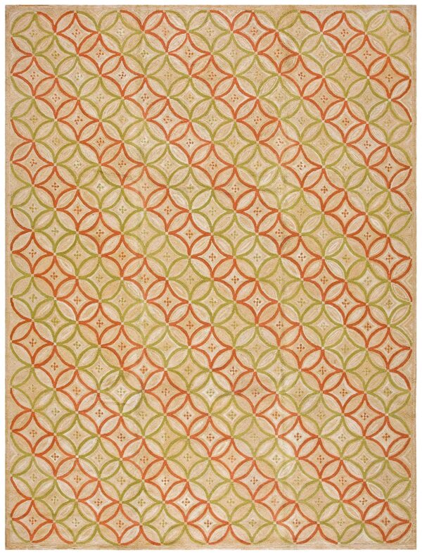 Contemporary american hooked rug — astonishing geometric pattern