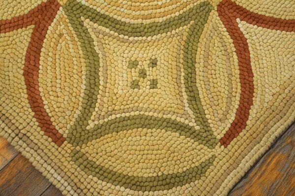 Contemporary american hooked rug — astonishing geometric pattern - detail view 2