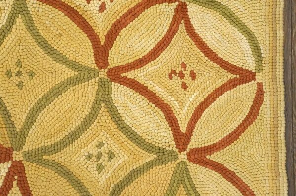 Contemporary american hooked rug — astonishing geometric pattern - detail view 3