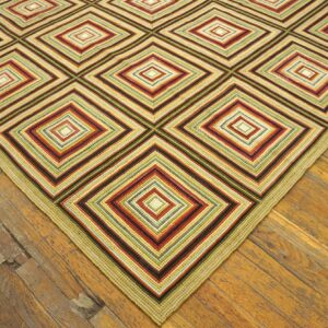 Contemporary American Hooked Rug — Beige Color, Modern Design - detail view 4