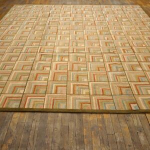 Contemporary American Hooked Rug â€” Beige Color, Modern Style - detail view 2