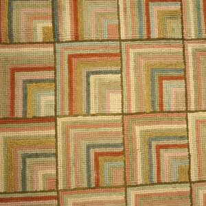 Contemporary American Hooked Rug â€” Beige Color, Modern Style - detail view 3