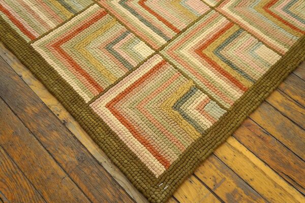 Contemporary american hooked rug â€” beige color, modern style - detail view 6