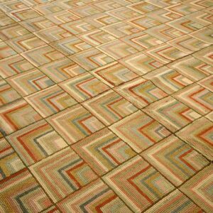 Contemporary American Hooked Rug — Beige Color, Modern Style - detail view 3