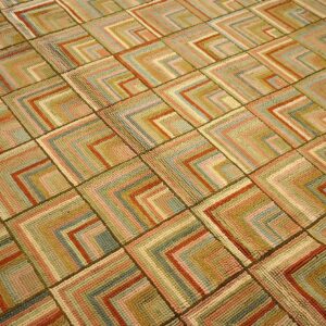 Contemporary American Hooked Rug — Beige Color, Modern Style - detail view 5