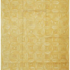 Contemporary American Hooked Rug — Beige Color, 4-Star Motif