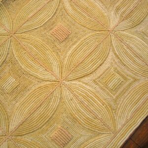 Contemporary American Hooked Rug — Beige Color, 4-Star Motif - detail view 3