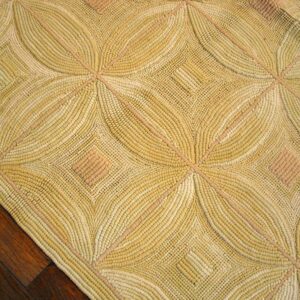 Contemporary American Hooked Rug — Beige Color, 4-Star Motif - detail view 4