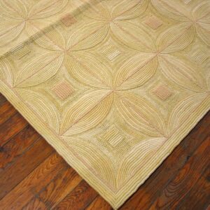 Contemporary American Hooked Rug — Beige Color, 4-Star Motif - detail view 6