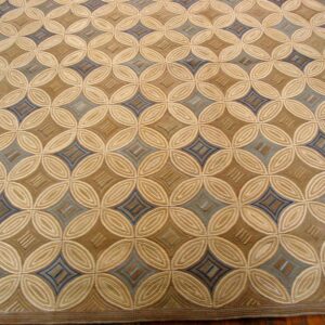 Contemporary American Hooked Rug — Beige & Cream Geometric Pattern - detail view 3