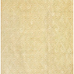 Contemporary American Hooked Rug — Beige Geometric Pattern