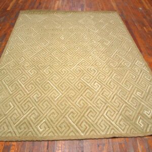 Contemporary American Hooked Rug — Beige Geometric Pattern - detail view 1
