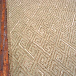 Contemporary American Hooked Rug — Beige Geometric Pattern - detail view 2
