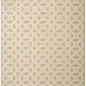 Contemporary American Hooked Rug 10'Ã—14' â€” Beige Interlocking Circle Pattern