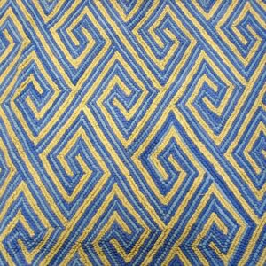 Contemporary American Hooked Rug — Blue Geometric Pattern - detail view 6