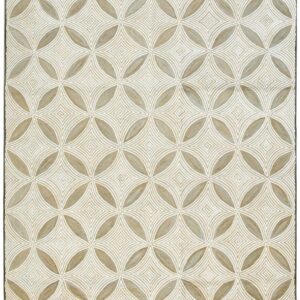 Contemporary American Hooked Rug — Brown Geometric Pattern