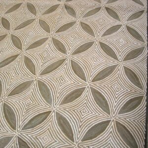 Contemporary American Hooked Rug — Brown Geometric Pattern - detail view 3