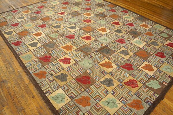 Contemporary american hooked rug 9'ã—12' (274ã—365 cm) â€” folk art style - detail view 2