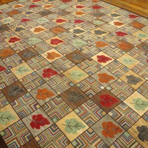 Contemporary American Hooked Rug 9'×12' (274×365 cm) — Folk Art Style - detail view 5