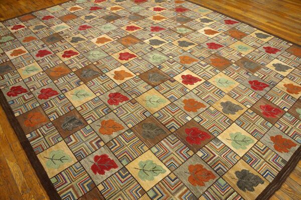 Contemporary american hooked rug 9'ã—12' (274ã—365 cm) â€” folk art style - detail view 5